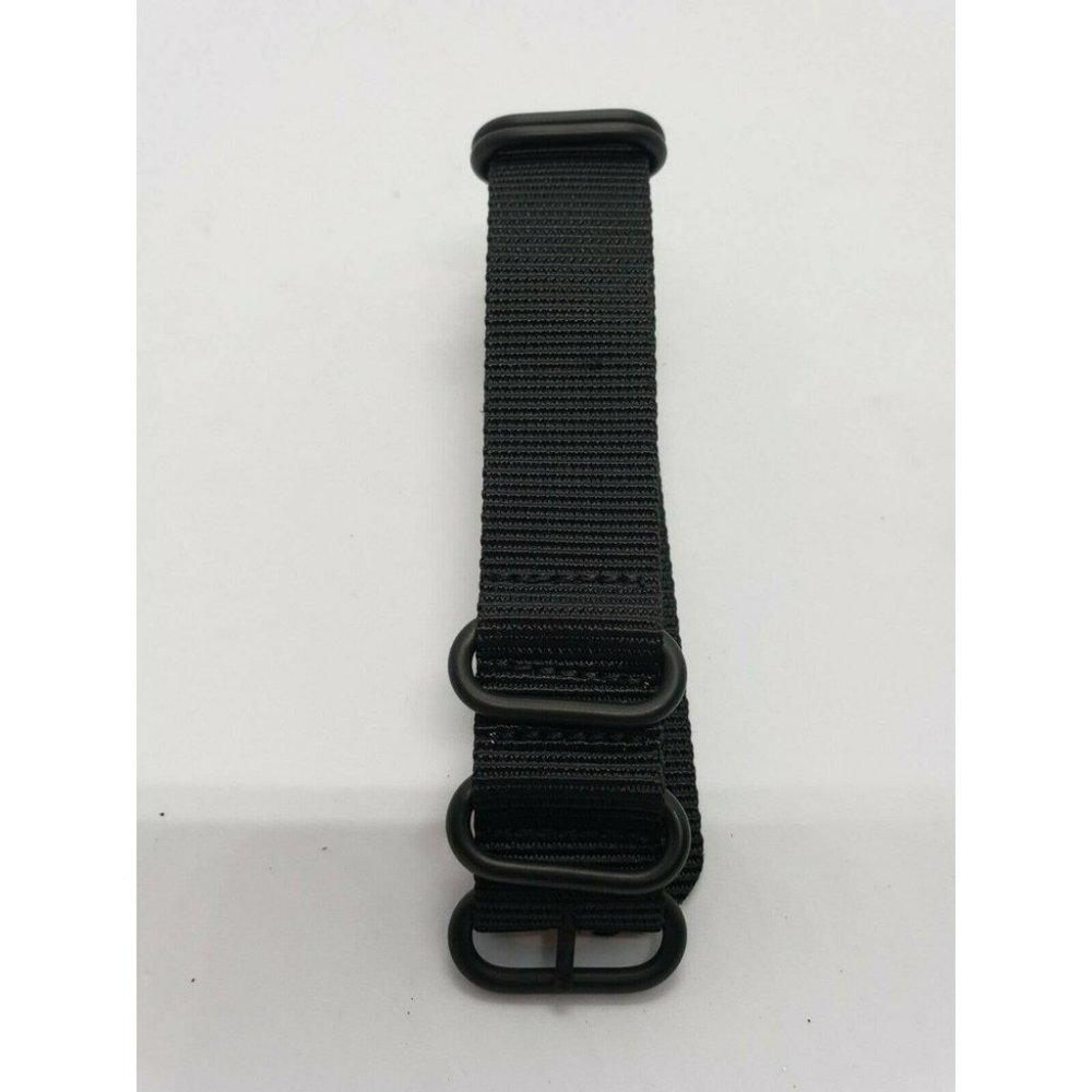 Black 1 Piece Nylon 24mm Watch Band Men